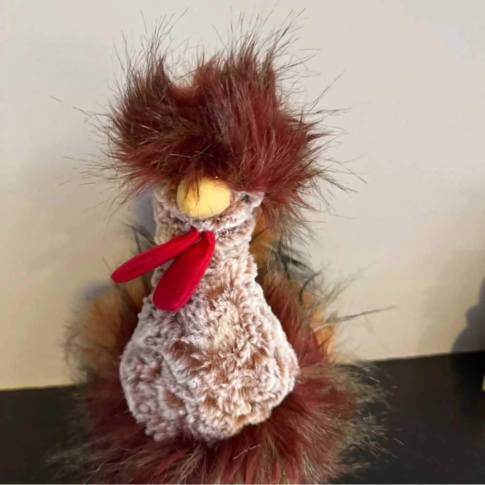 Feathered Fun Rooster Bird Toy - Red and Brown